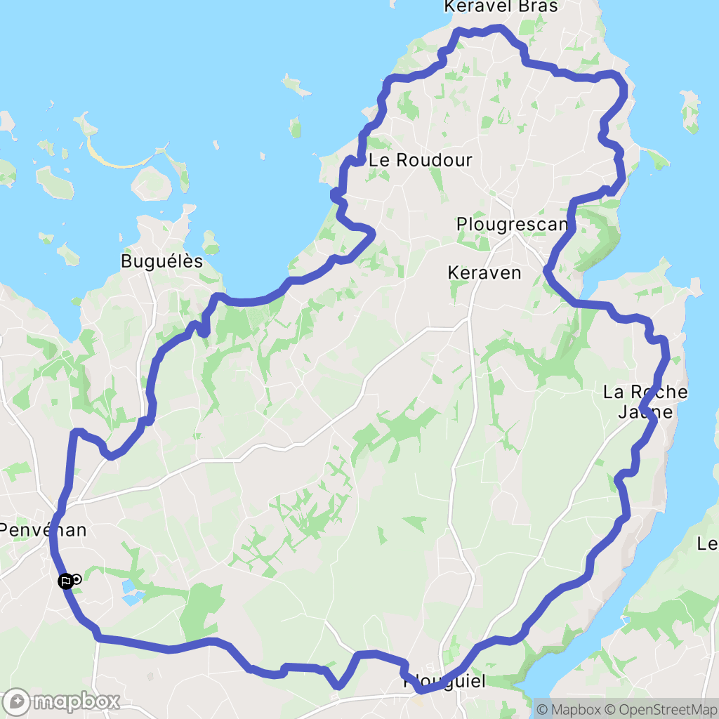 Penvénan : carte du parcours de randonnée - France