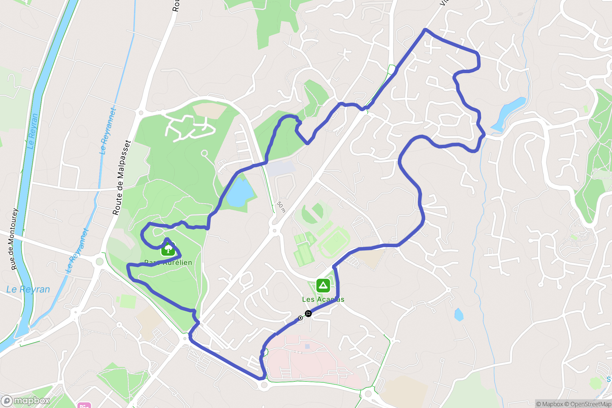 Fréjus : carte du parcours de randonnée - France
