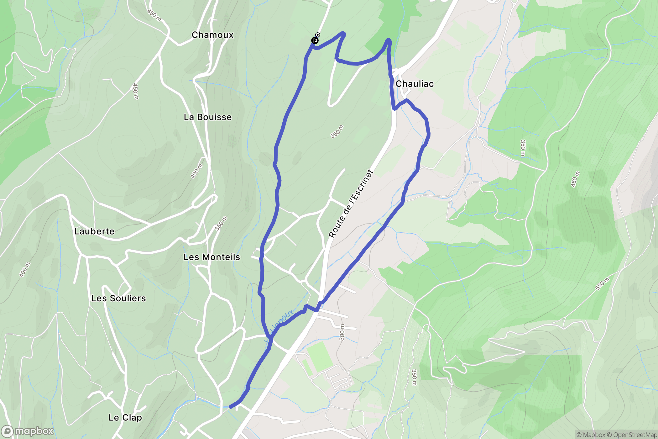 Vesseaux : carte du parcours de randonnée - France
