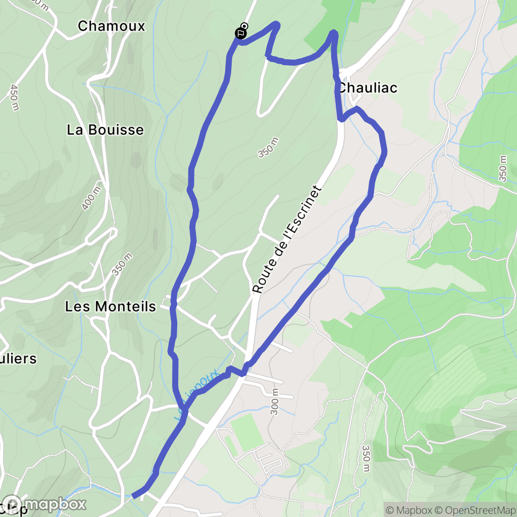 Vesseaux : carte du parcours de randonnée - France