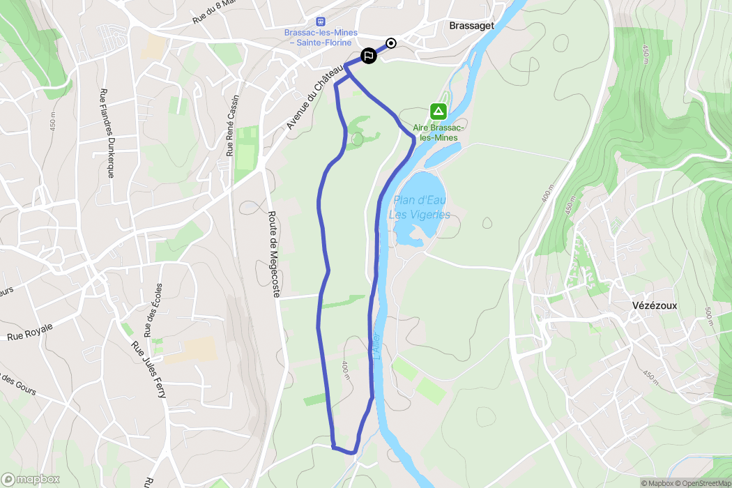 Brassac-les-Mines : carte du parcours de randonnée - France