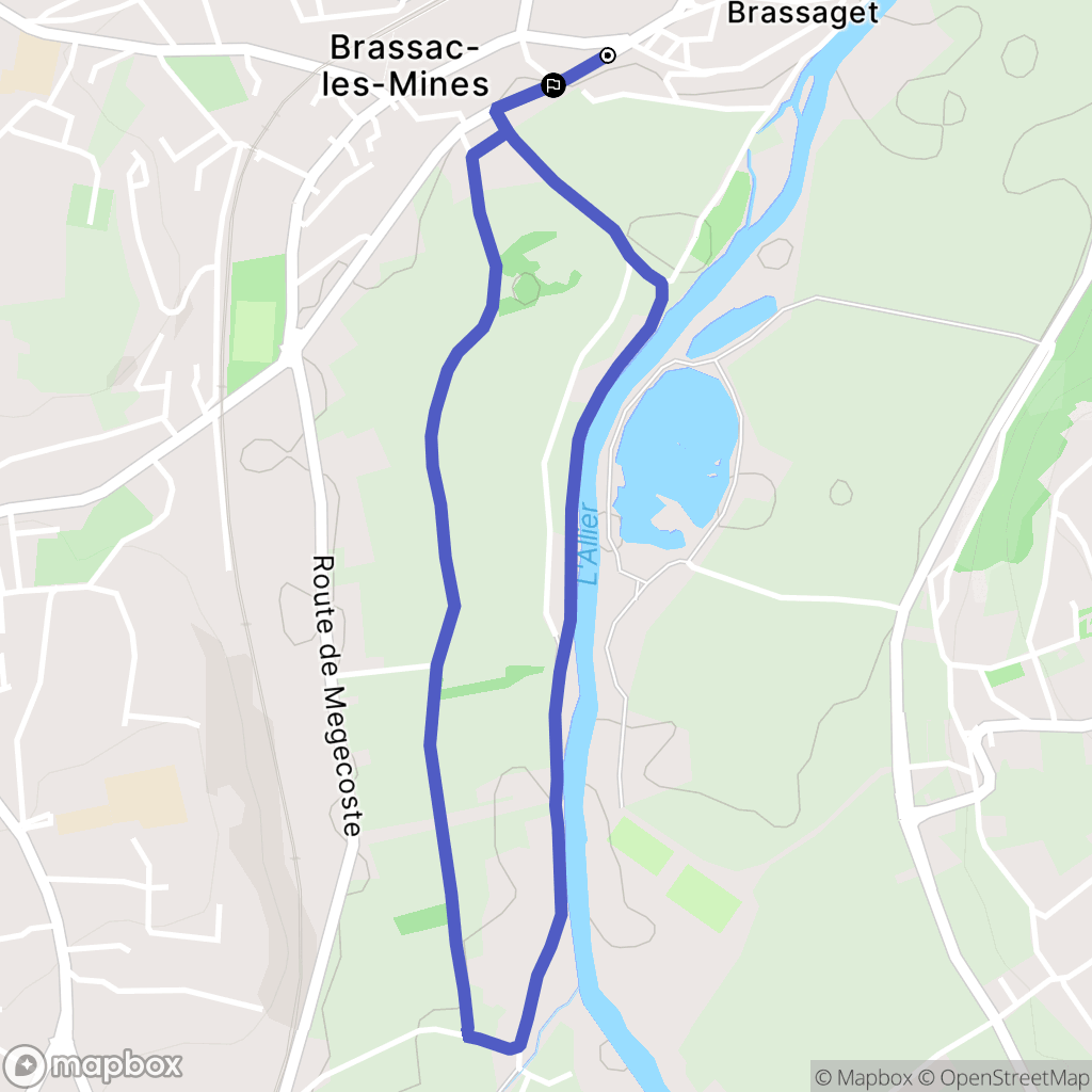 Brassac-les-Mines : carte du parcours de randonnée - France