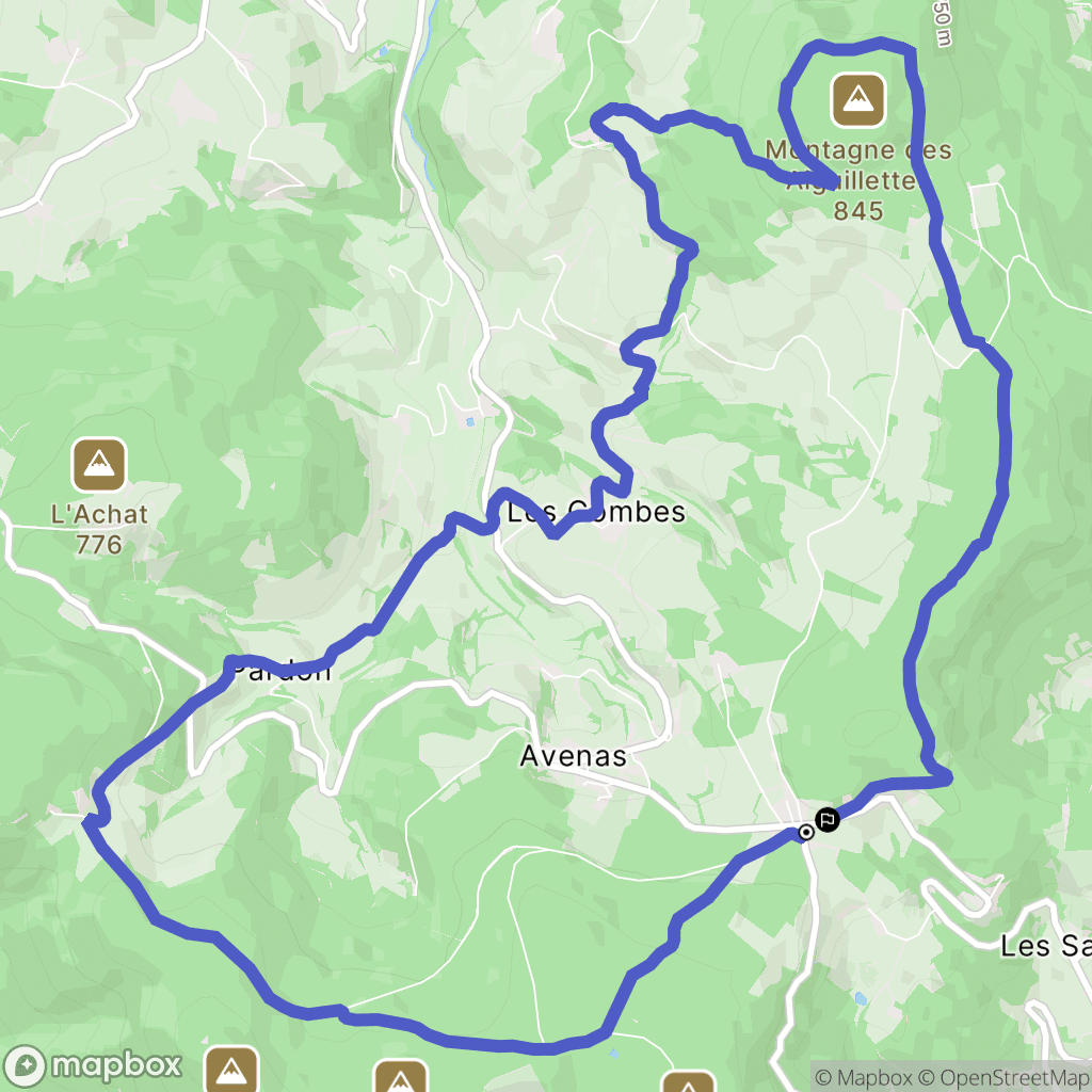 Deux-Grosnes : carte du parcours de randonnée - France