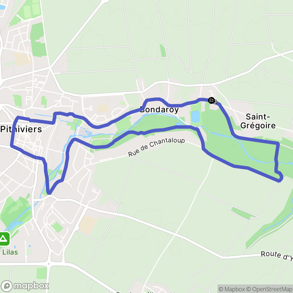 Bondaroy : carte du parcours de randonnée - France