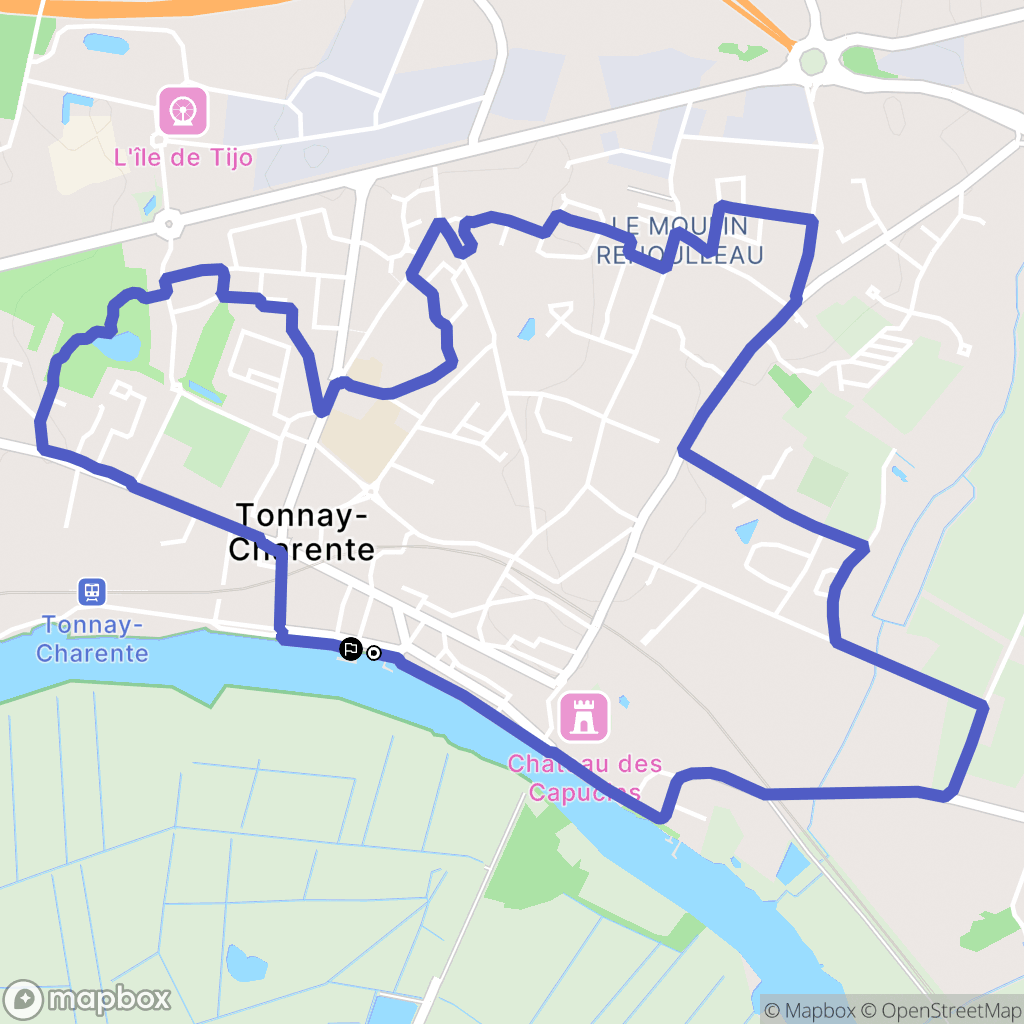 Tonnay-Charente : carte du parcours de randonnée - France