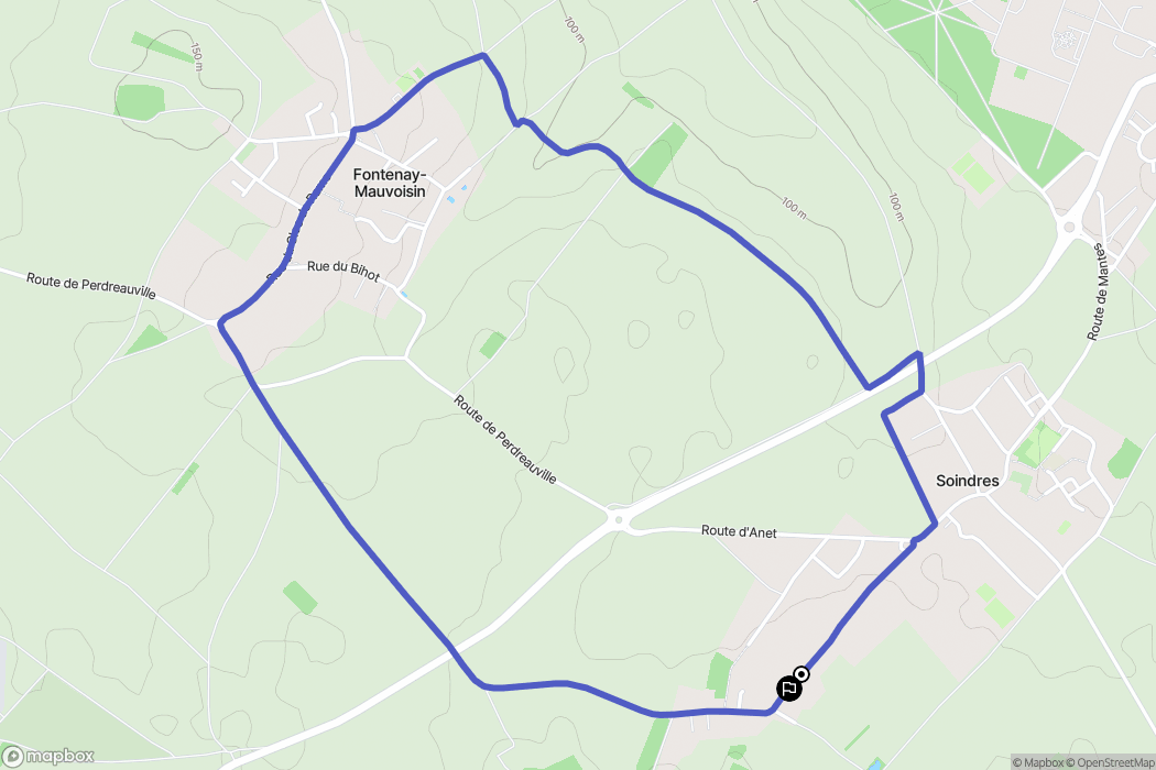 Soindres : carte du parcours de randonnée - France