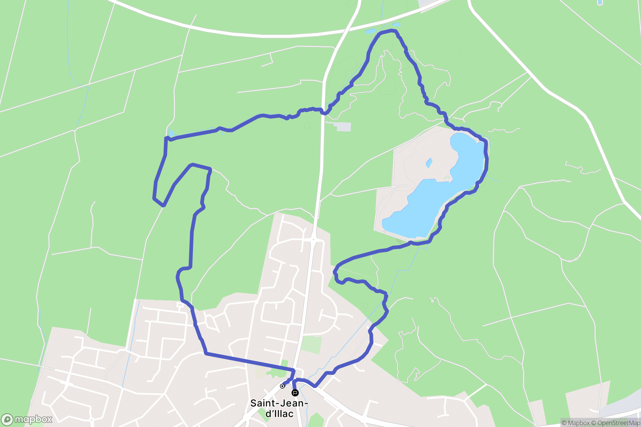 Saint-Jean-d'Illac : carte du parcours de randonnée - France