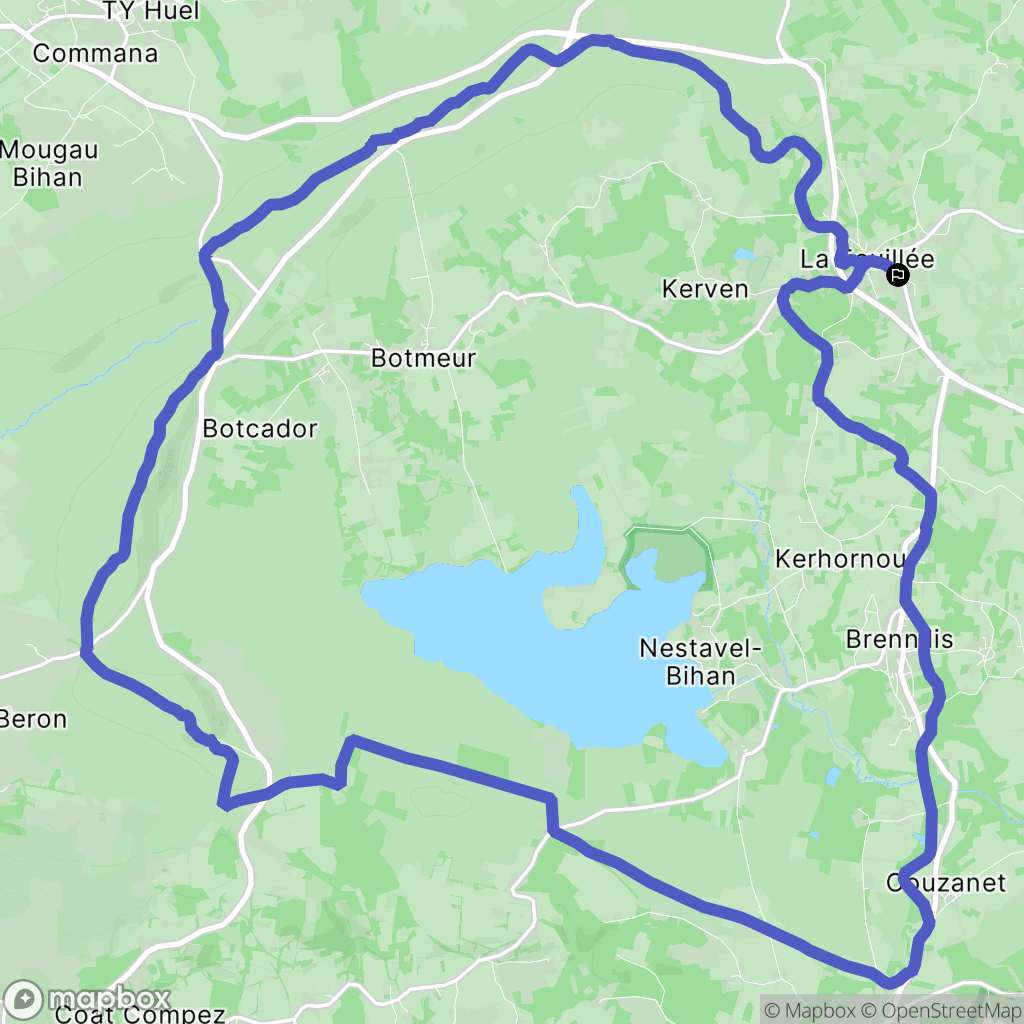 La Feuillée : carte du parcours de randonnée - France