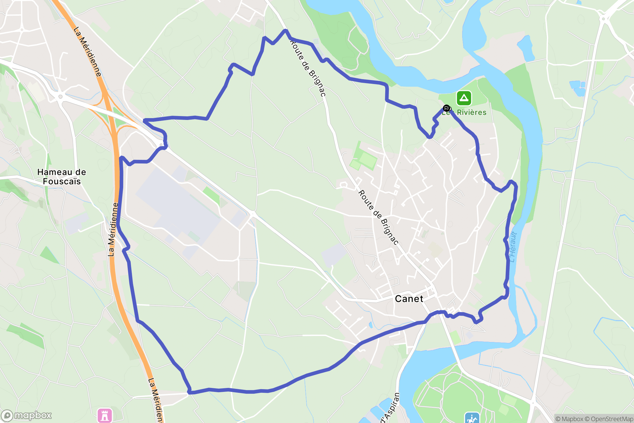 Canet : carte du parcours de randonnée - France
