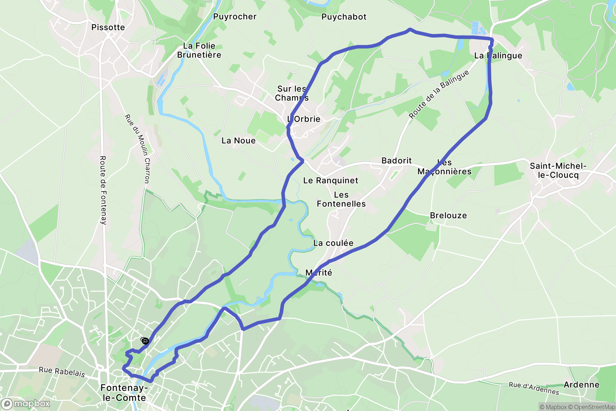 Fontenay-le-Comte : carte du parcours de randonnée - France