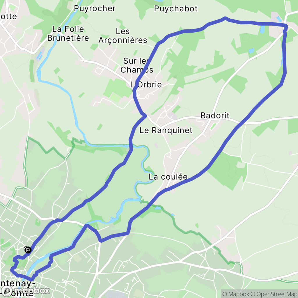 Fontenay-le-Comte : carte du parcours de randonnée - France