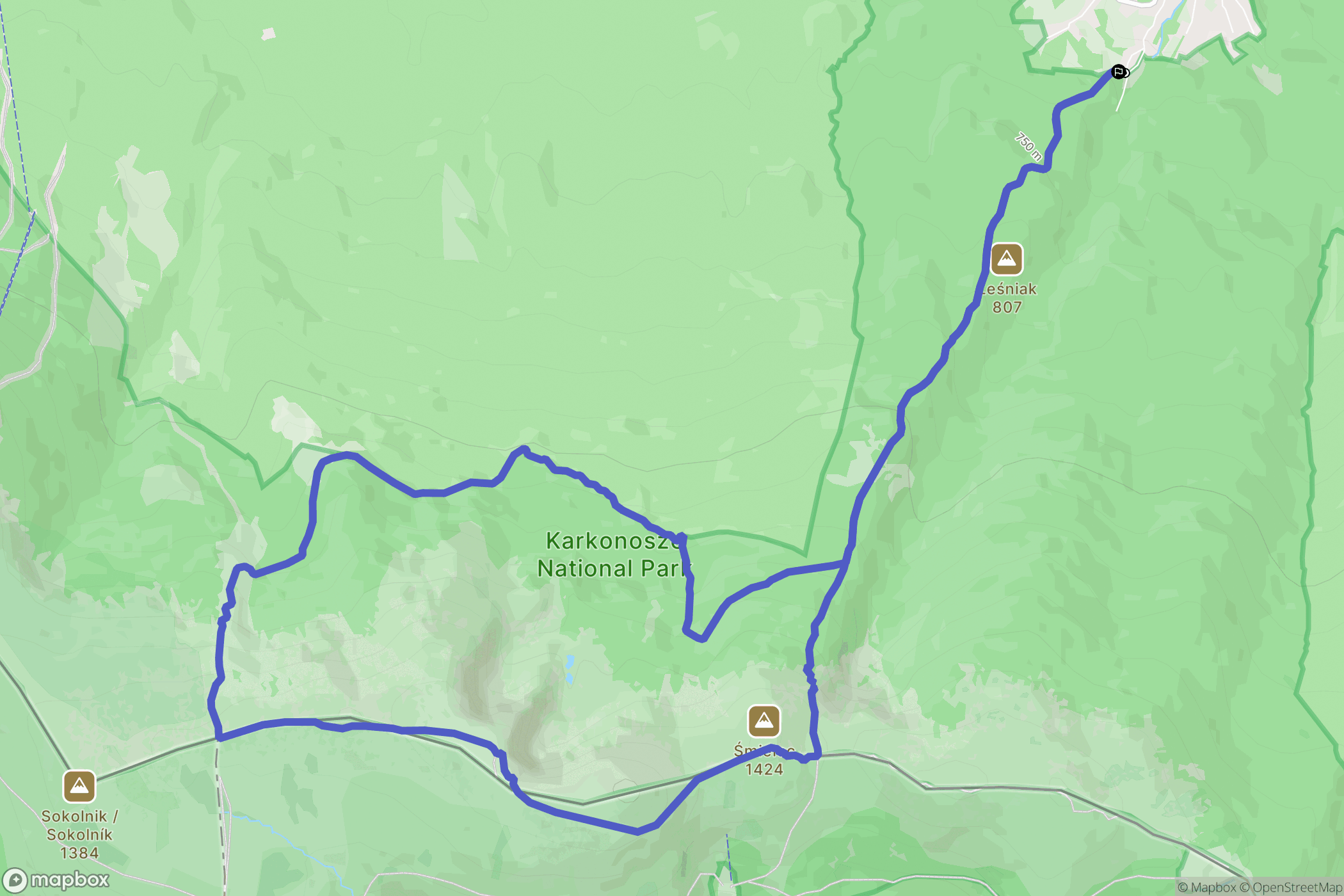 Jelenia Góra: mapa trasy - Poland