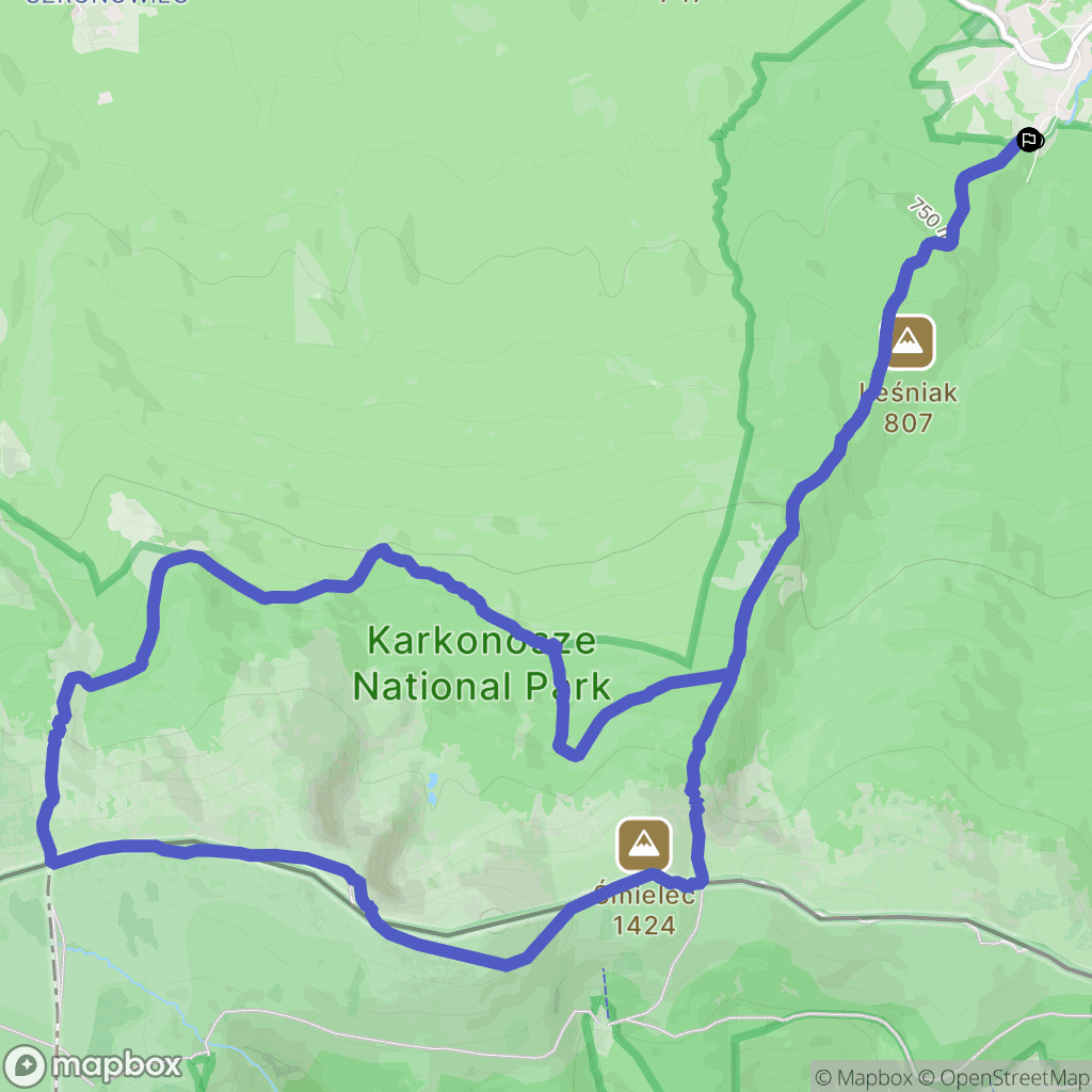 Jelenia Góra: mapa trasy - Poland
