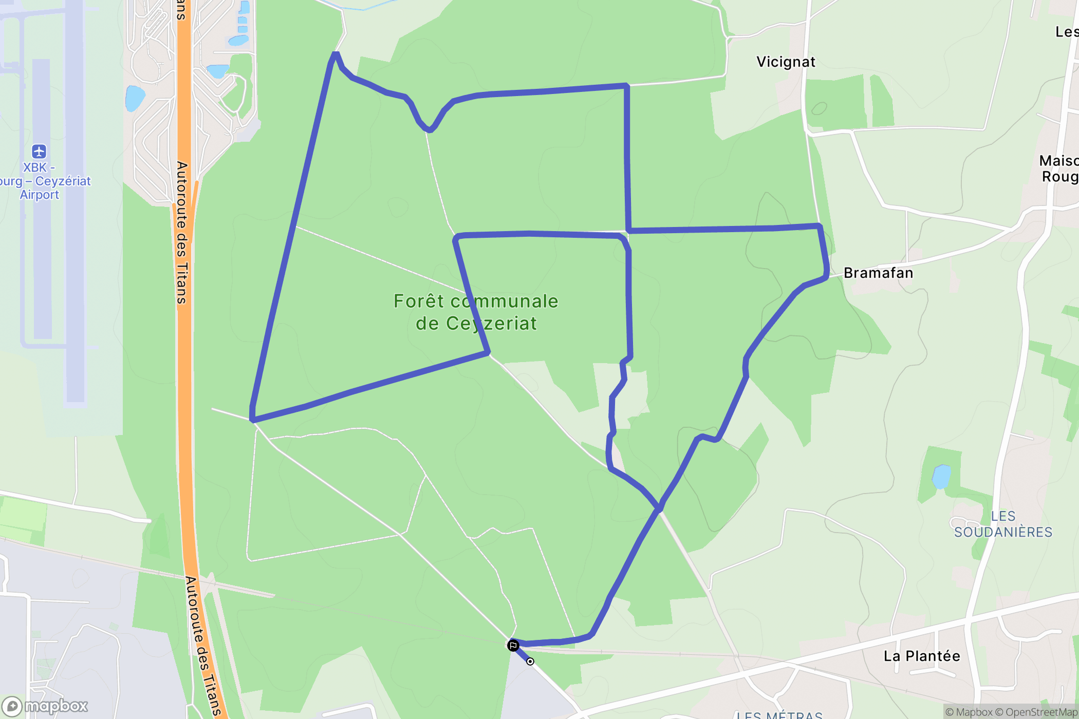 Ceyzériat : carte du parcours de randonnée - France