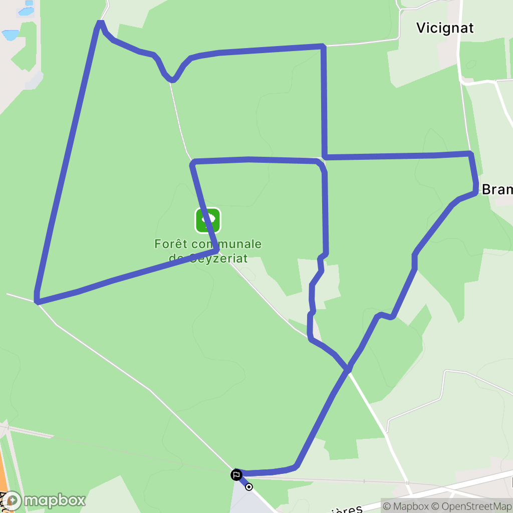 Ceyzériat : carte du parcours de randonnée - France