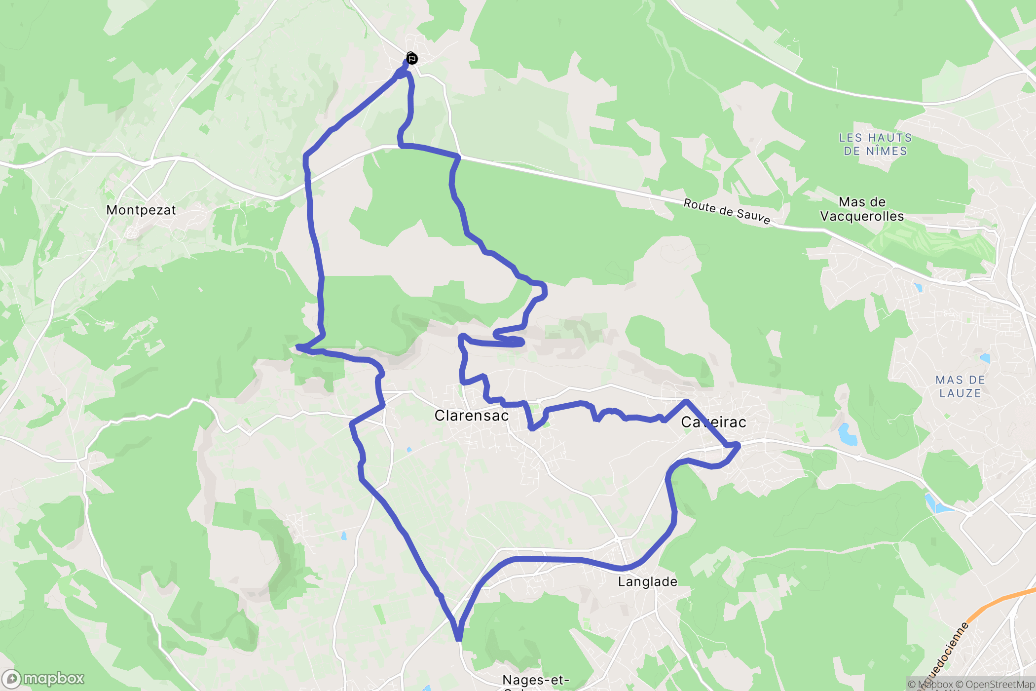 Parignargues : carte du parcours de randonnée - France