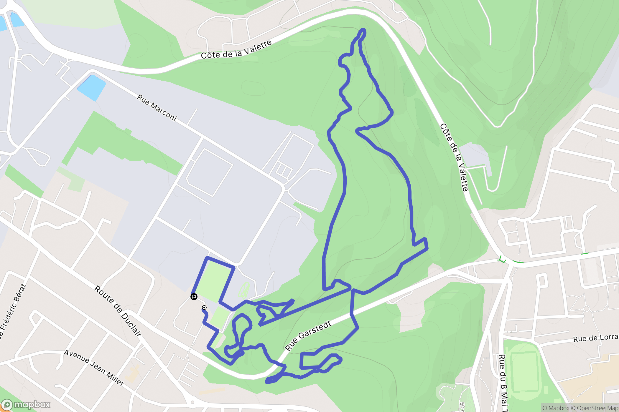 Maromme : carte du parcours de randonnée - France