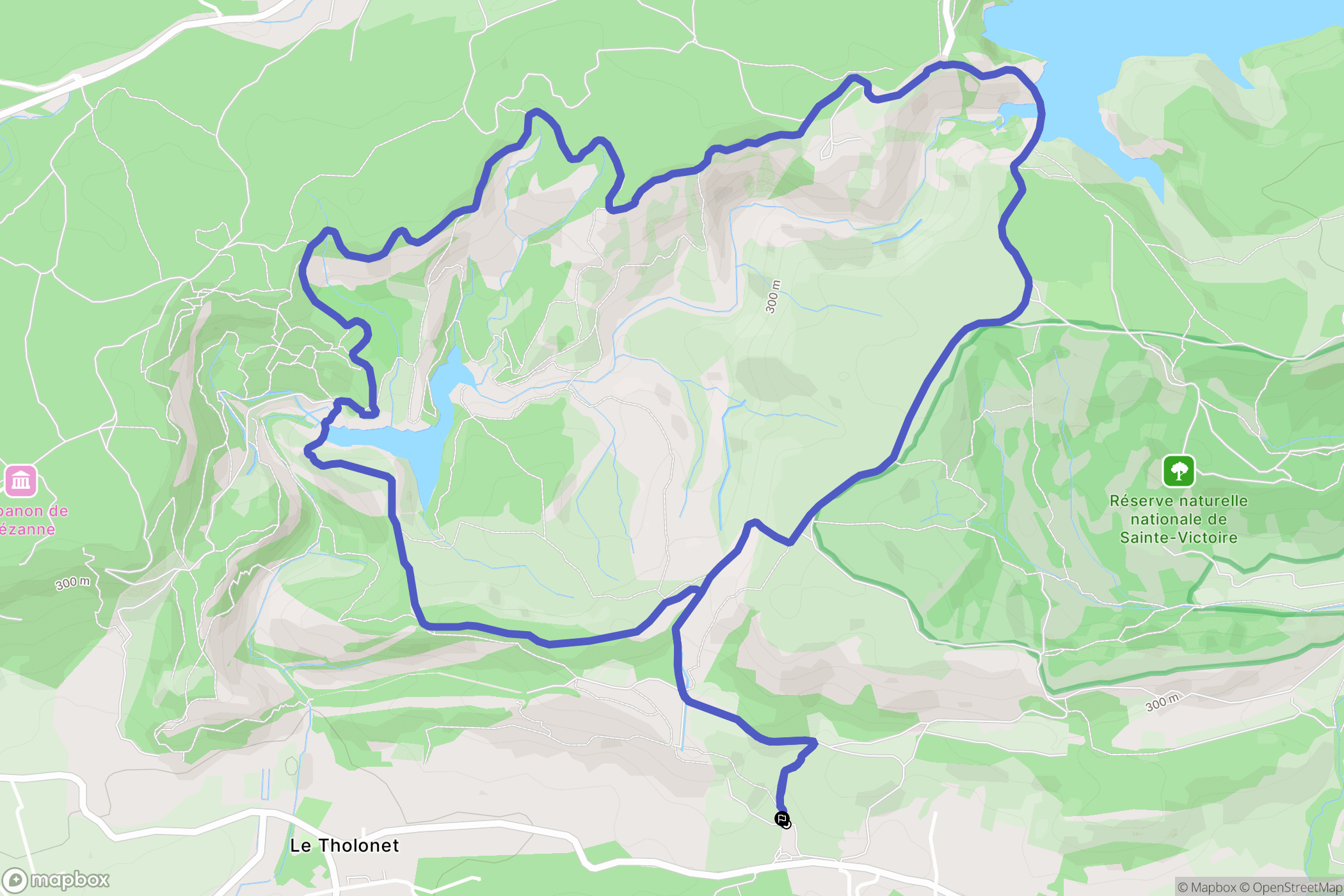 Beaurecueil : carte du parcours de randonnée - France