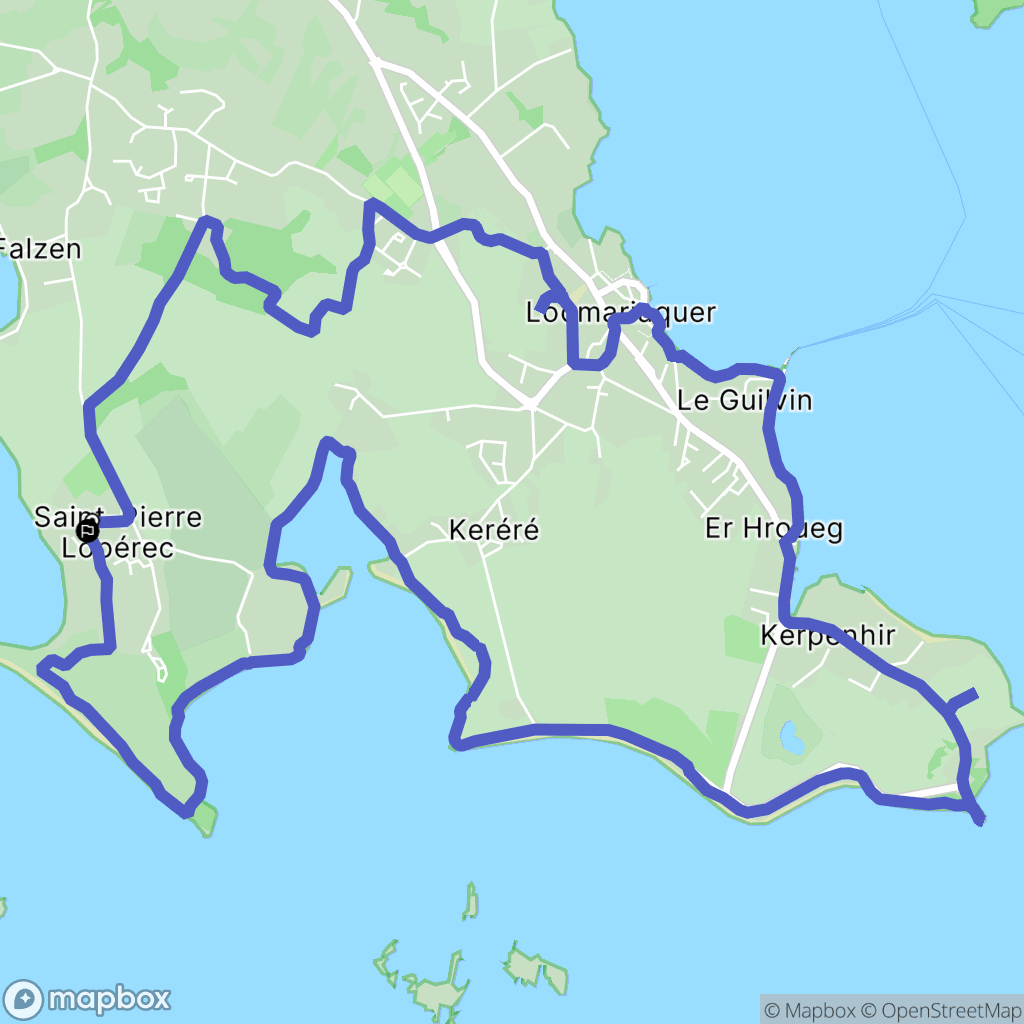 Locmariaquer : carte du parcours de randonnée - France
