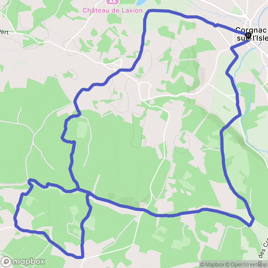 Corgnac-sur-l'Isle : carte du parcours de randonnée - France