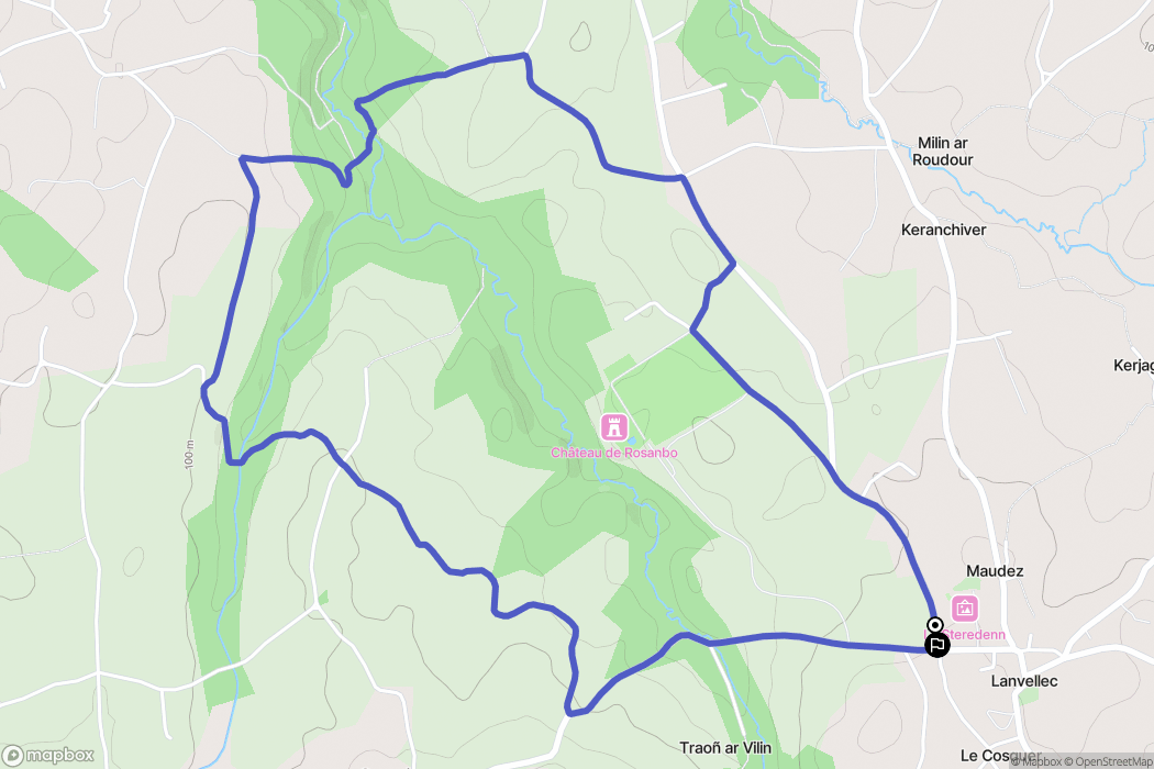 Lanvellec : carte du parcours de randonnée - France