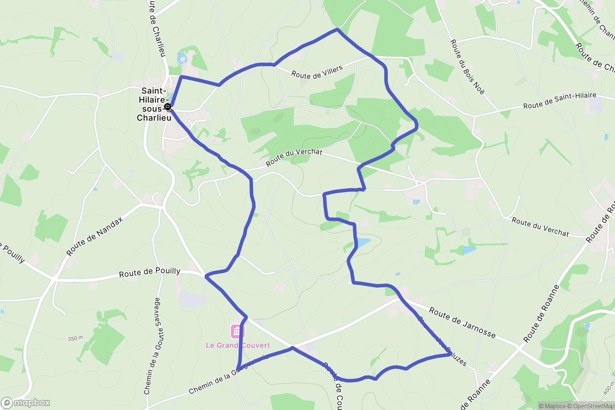 Saint-Hilaire-Sous-Charlieu : carte du parcours de randonnée - France