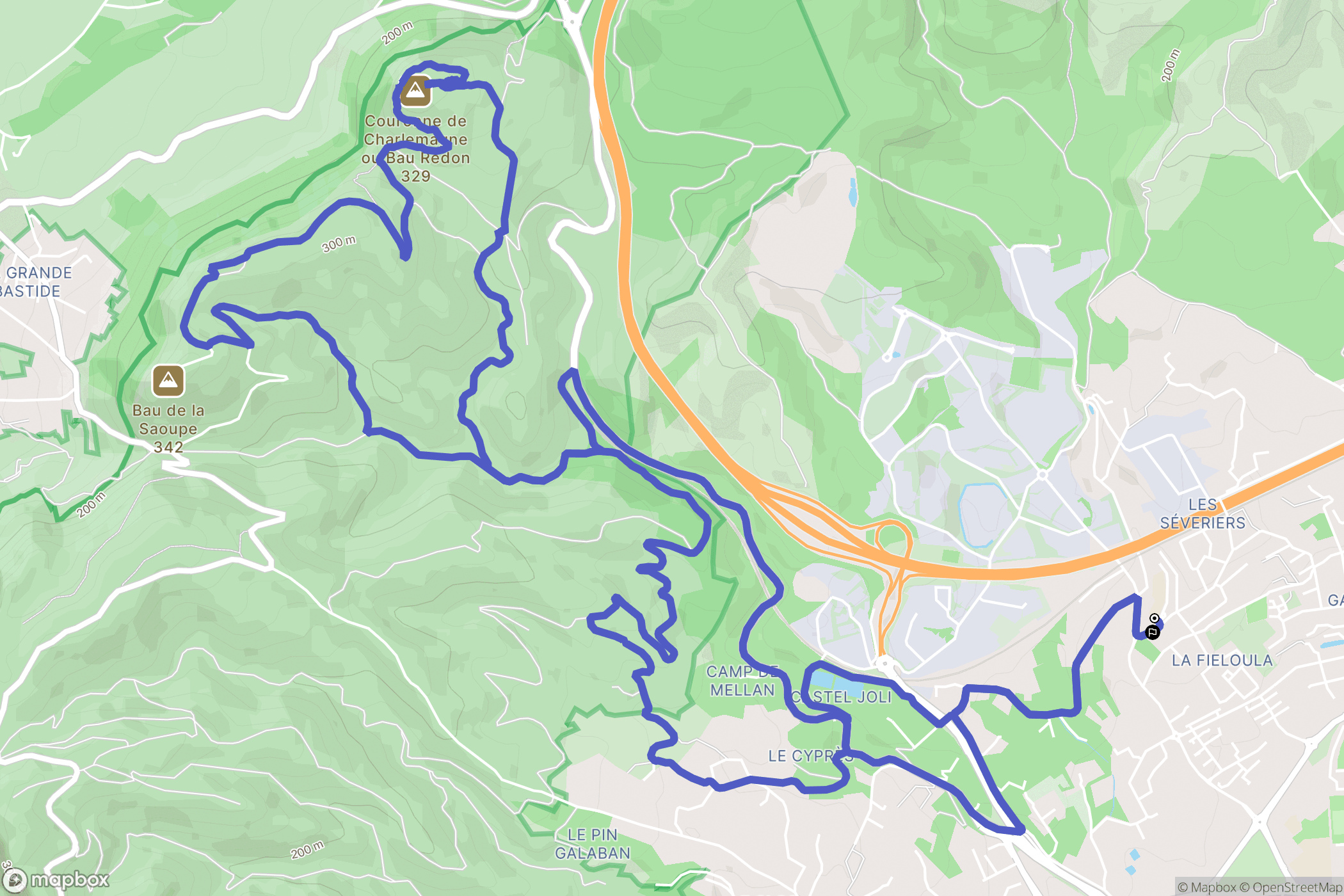 La Ciotat : carte du parcours de randonnée - France