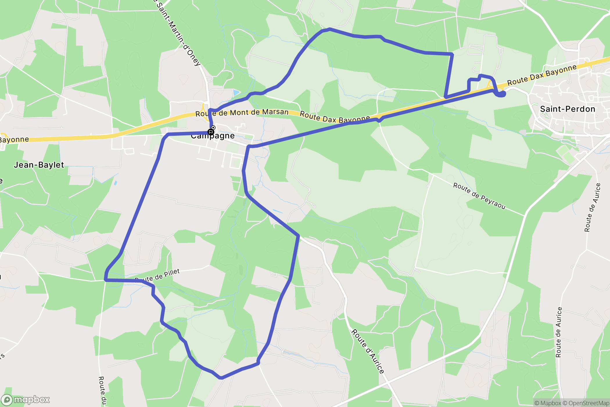Campagne : carte du parcours de randonnée - France