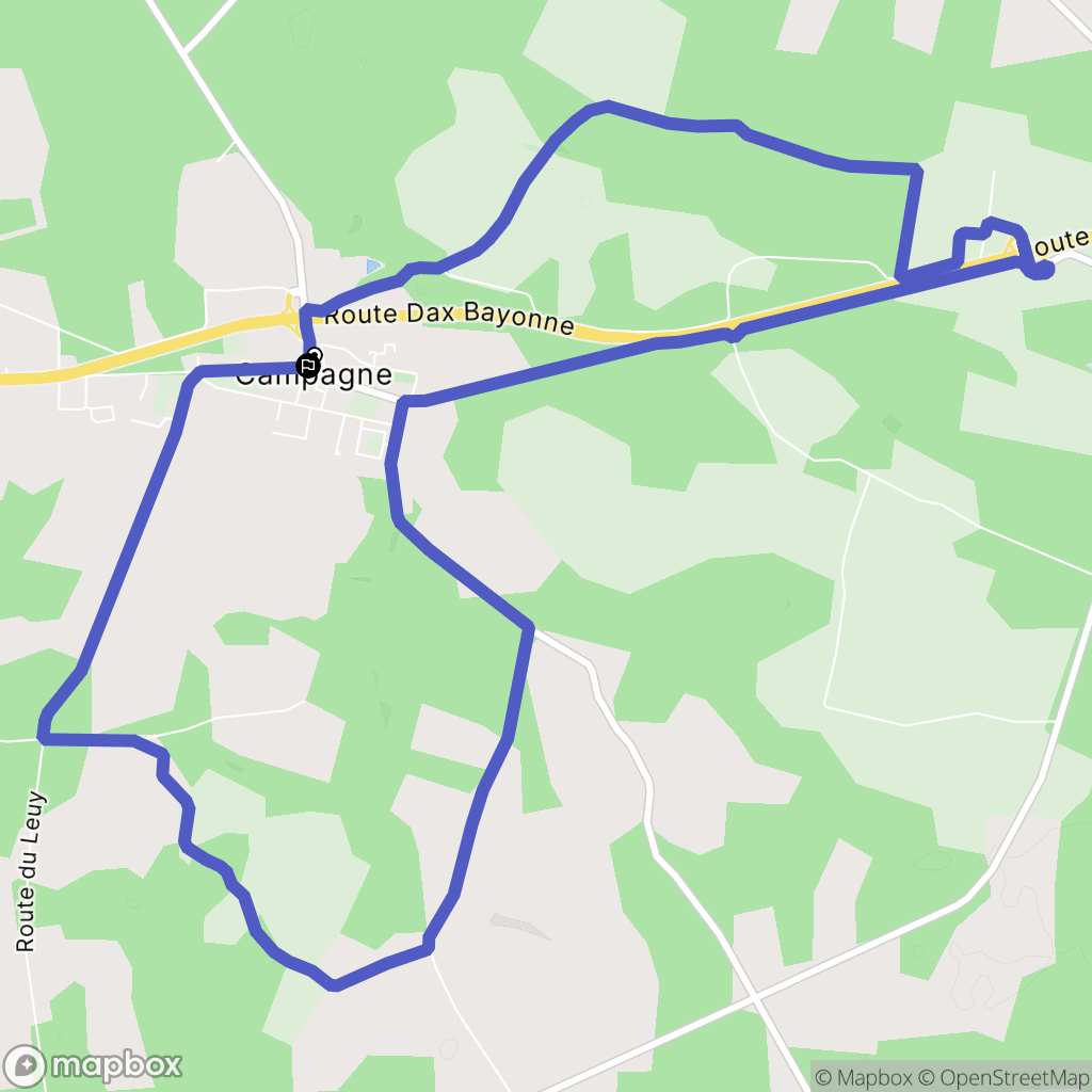 Campagne : carte du parcours de randonnée - France