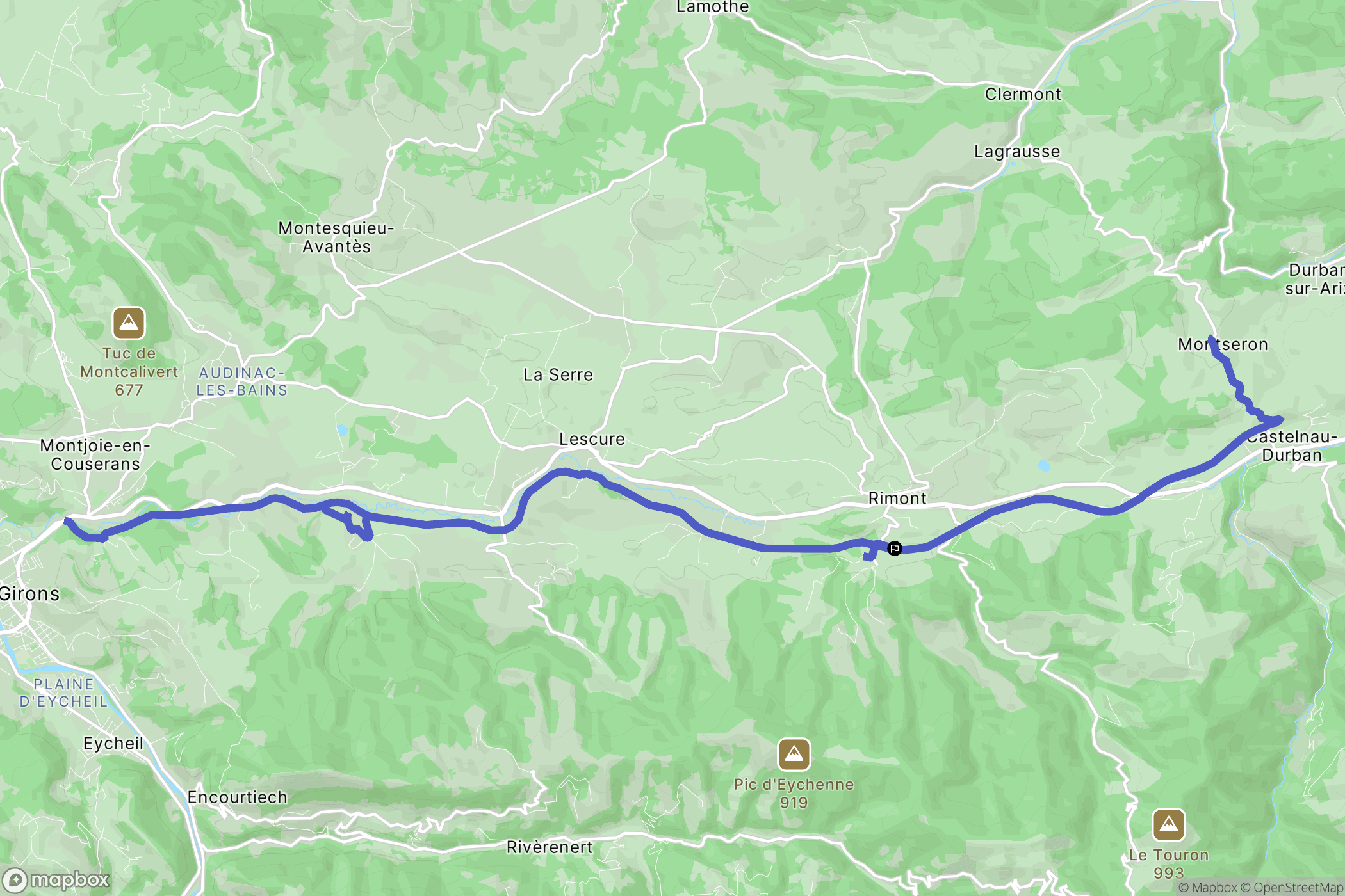 Rimont : carte du parcours de randonnée - France