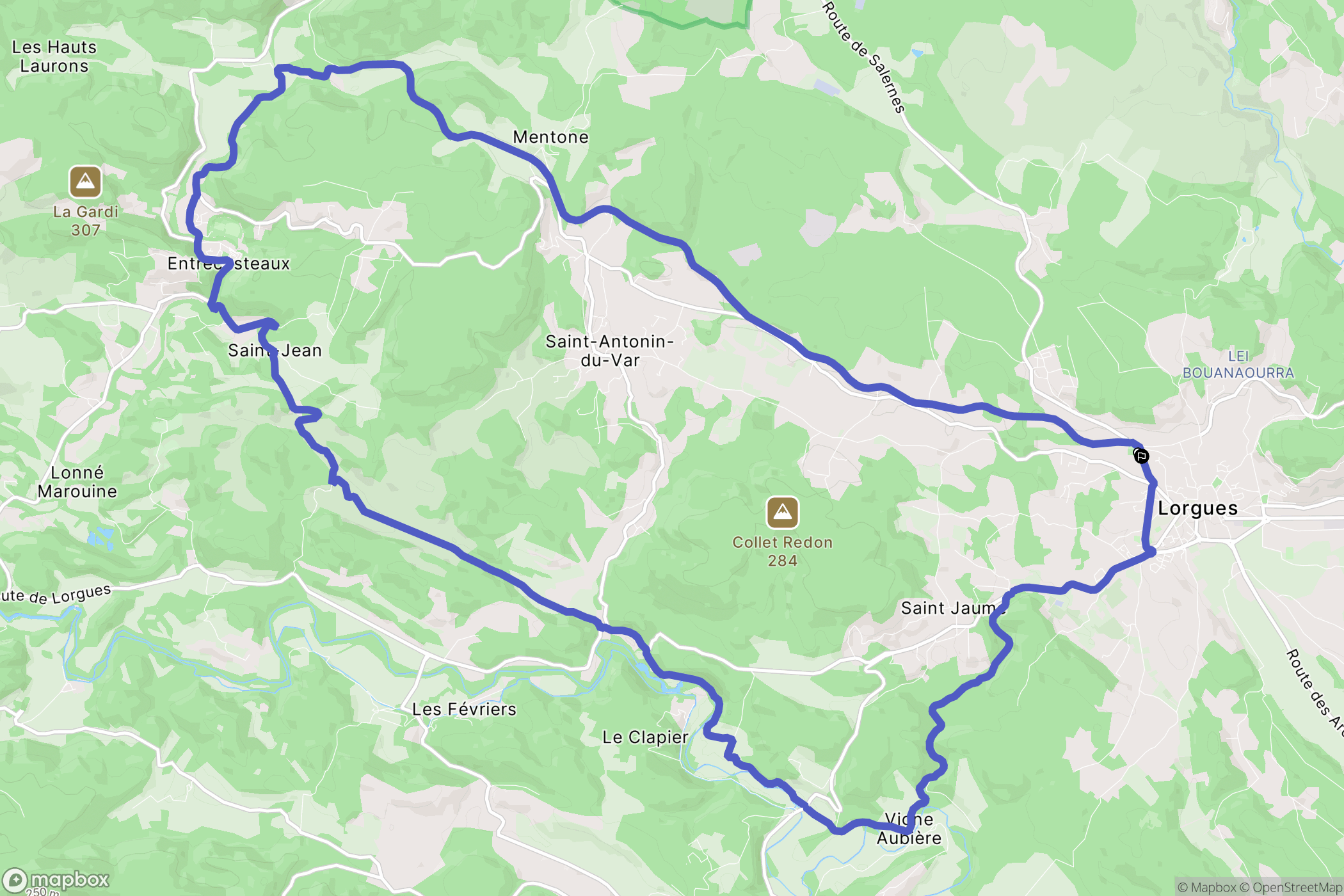 Lorgues : carte du parcours de randonnée - France