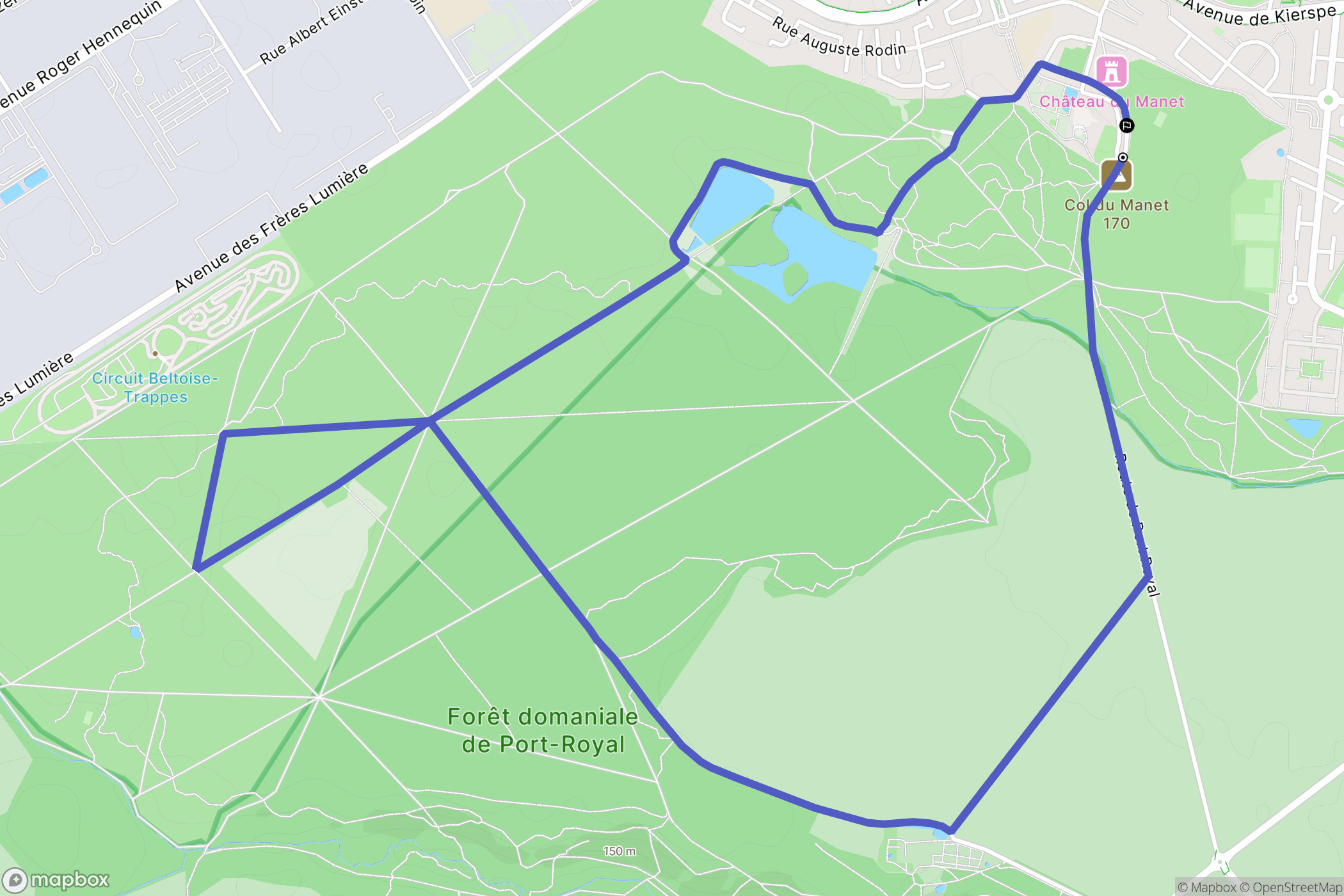 Montigny-le-Bretonneux : carte du parcours de randonnée - France