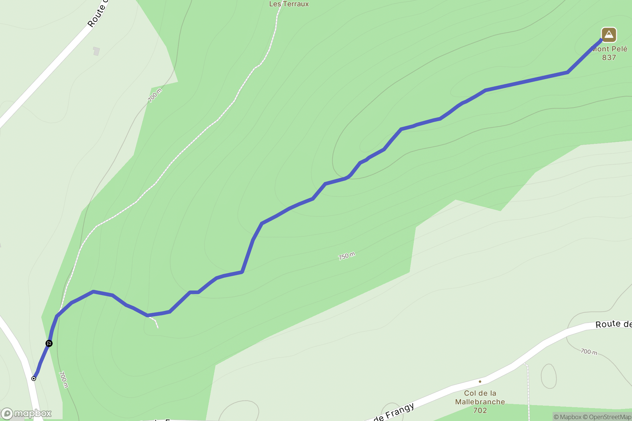Allonzier-la-Caille : carte du parcours de randonnée - France