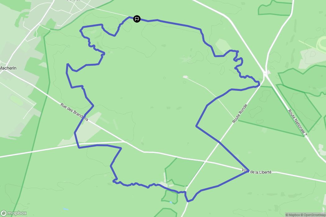 Fontainebleau : carte du parcours de randonnée - France