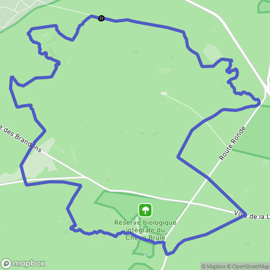 Fontainebleau : carte du parcours de randonnée - France