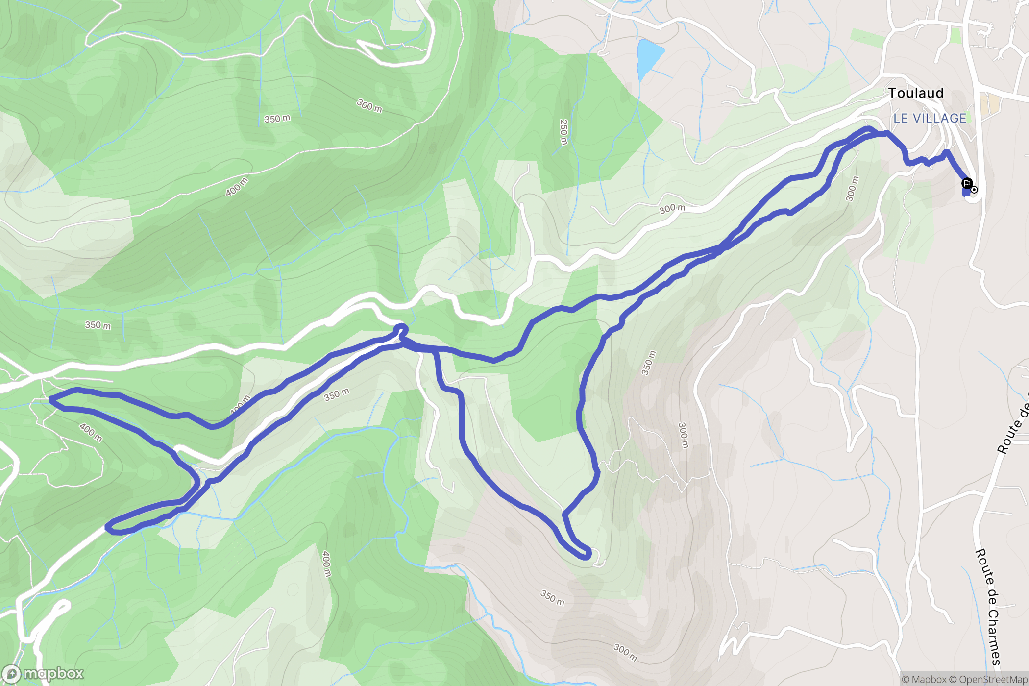 Toulaud : carte du parcours de randonnée - France