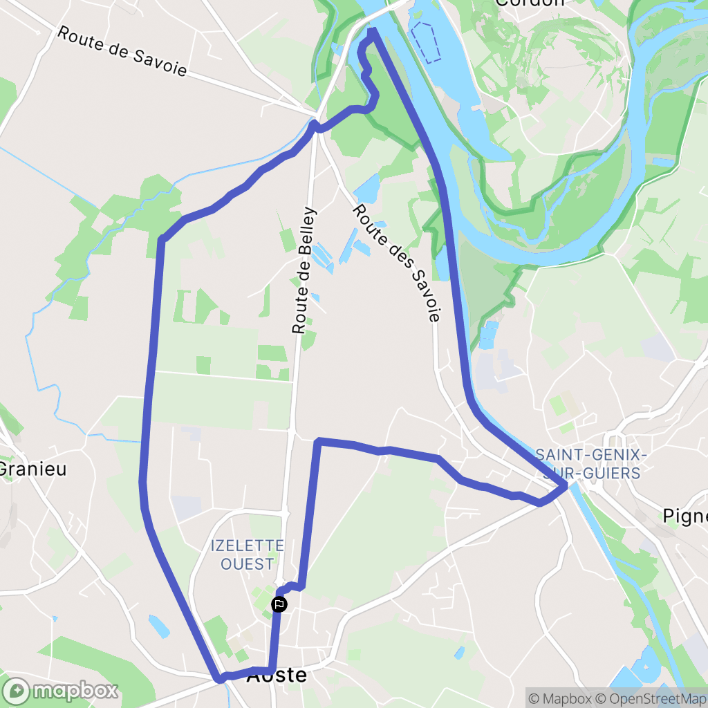 Aoste : carte du parcours de randonnée - France