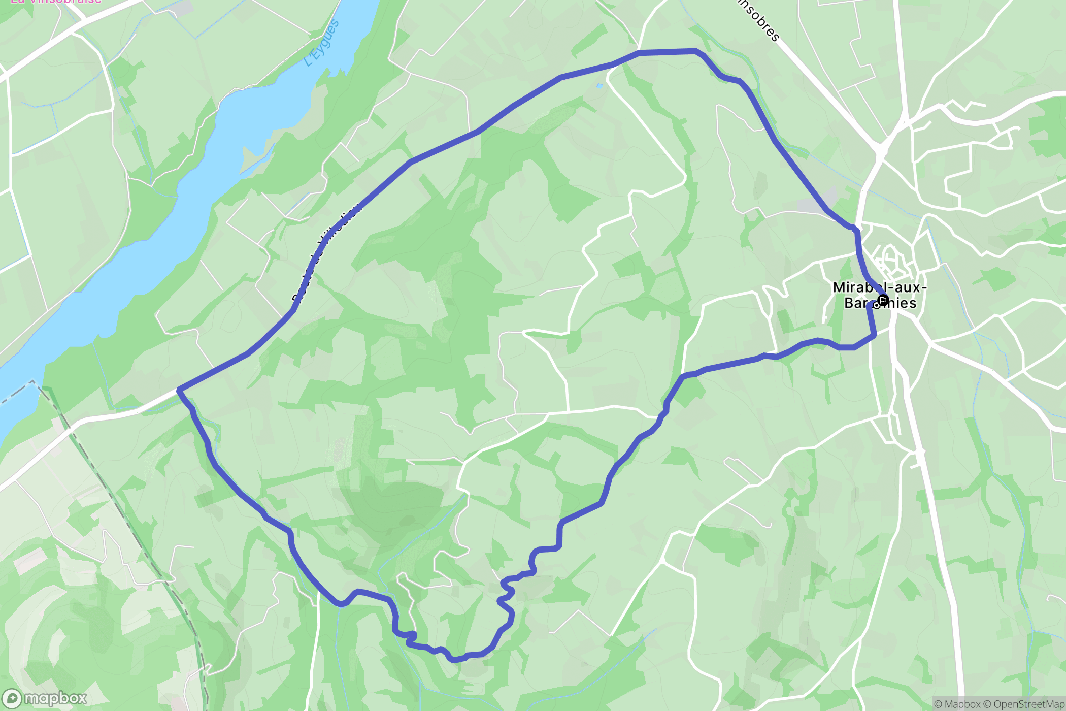 Mirabel-aux-Baronnies : carte du parcours de randonnée - France