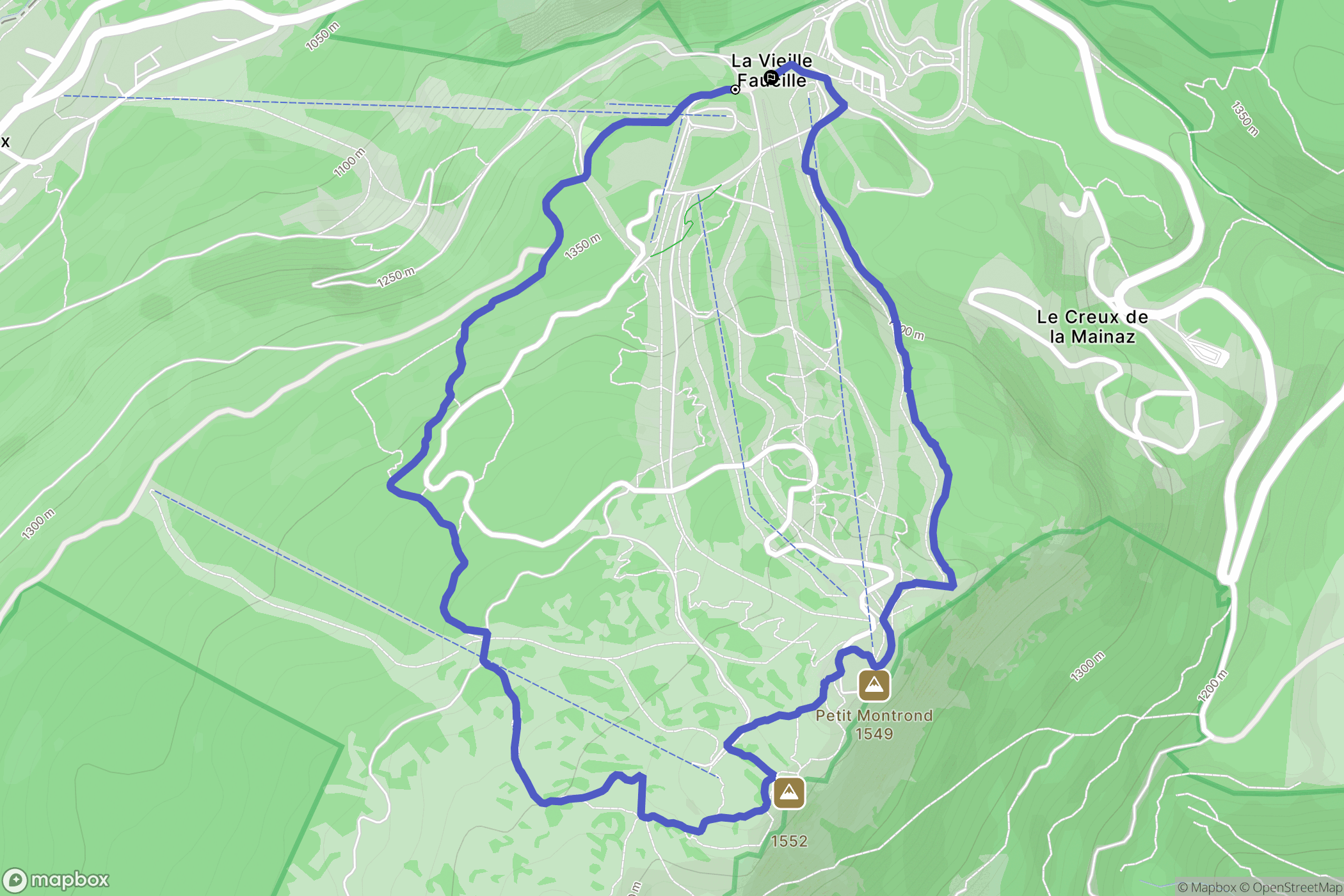 Mijoux : carte du parcours de randonnée - France
