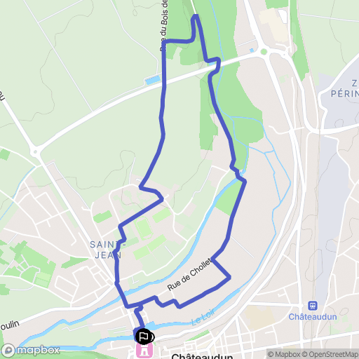 Châteaudun : carte du parcours de randonnée - France