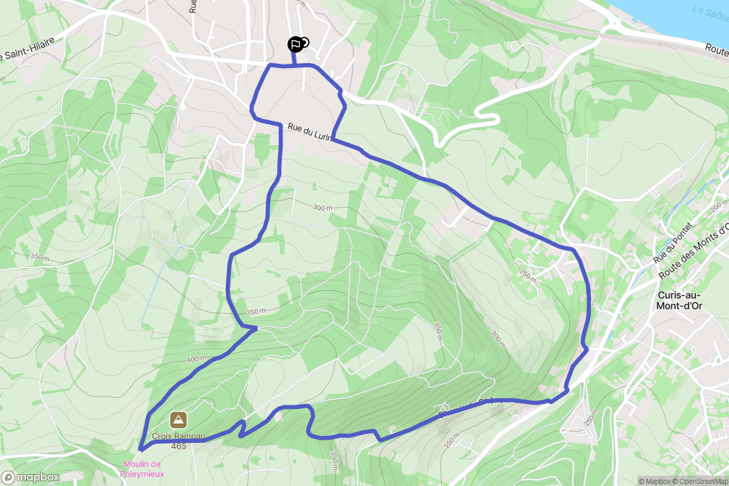 Saint-Germain-au-Mont-d'Or : carte du parcours de randonnée - France