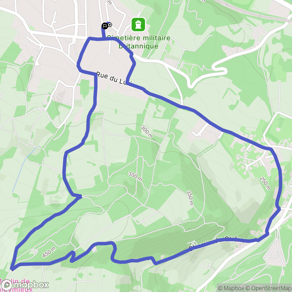 Saint-Germain-au-Mont-d'Or : carte du parcours de randonnée - France