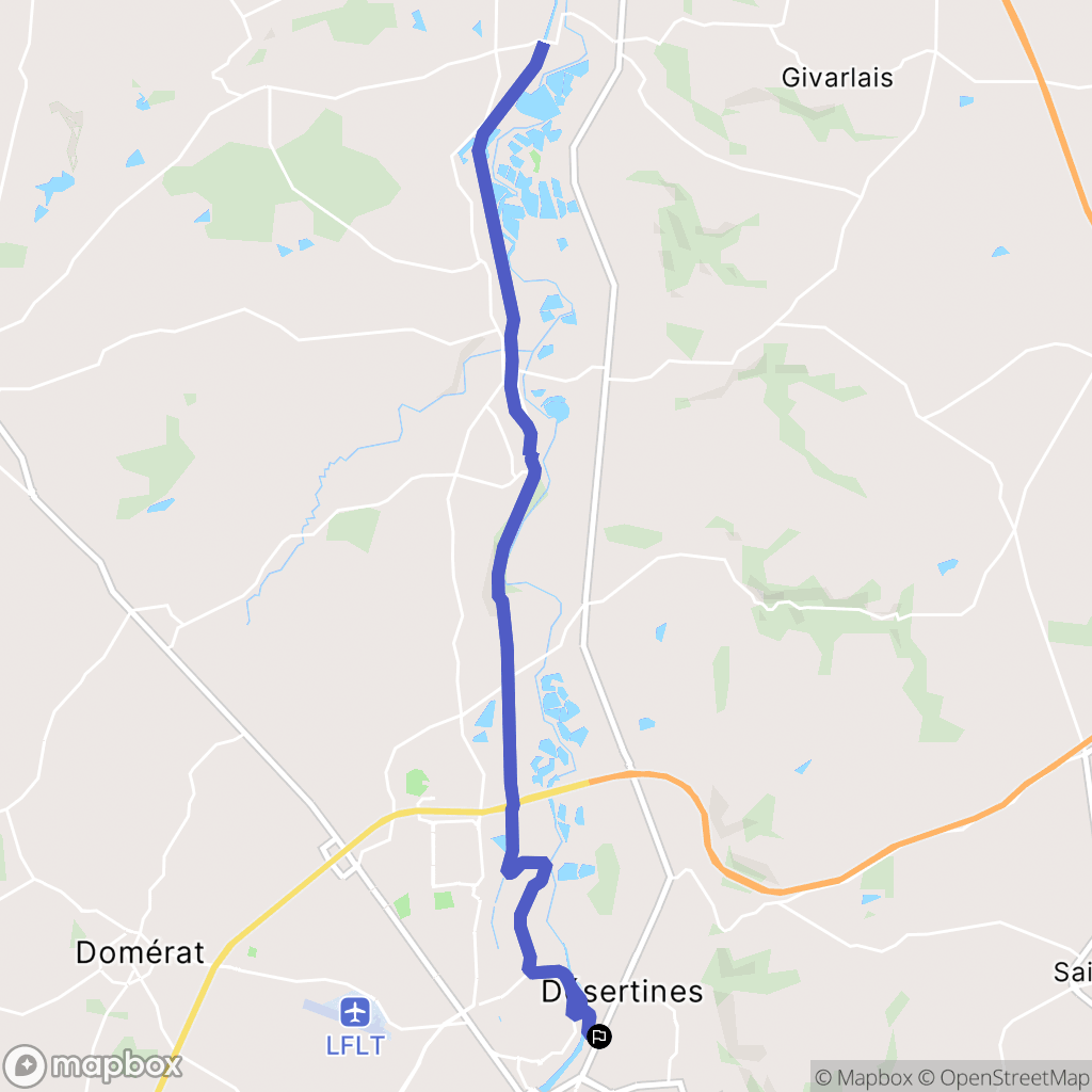 Montluçon : carte du parcours de randonnée - France