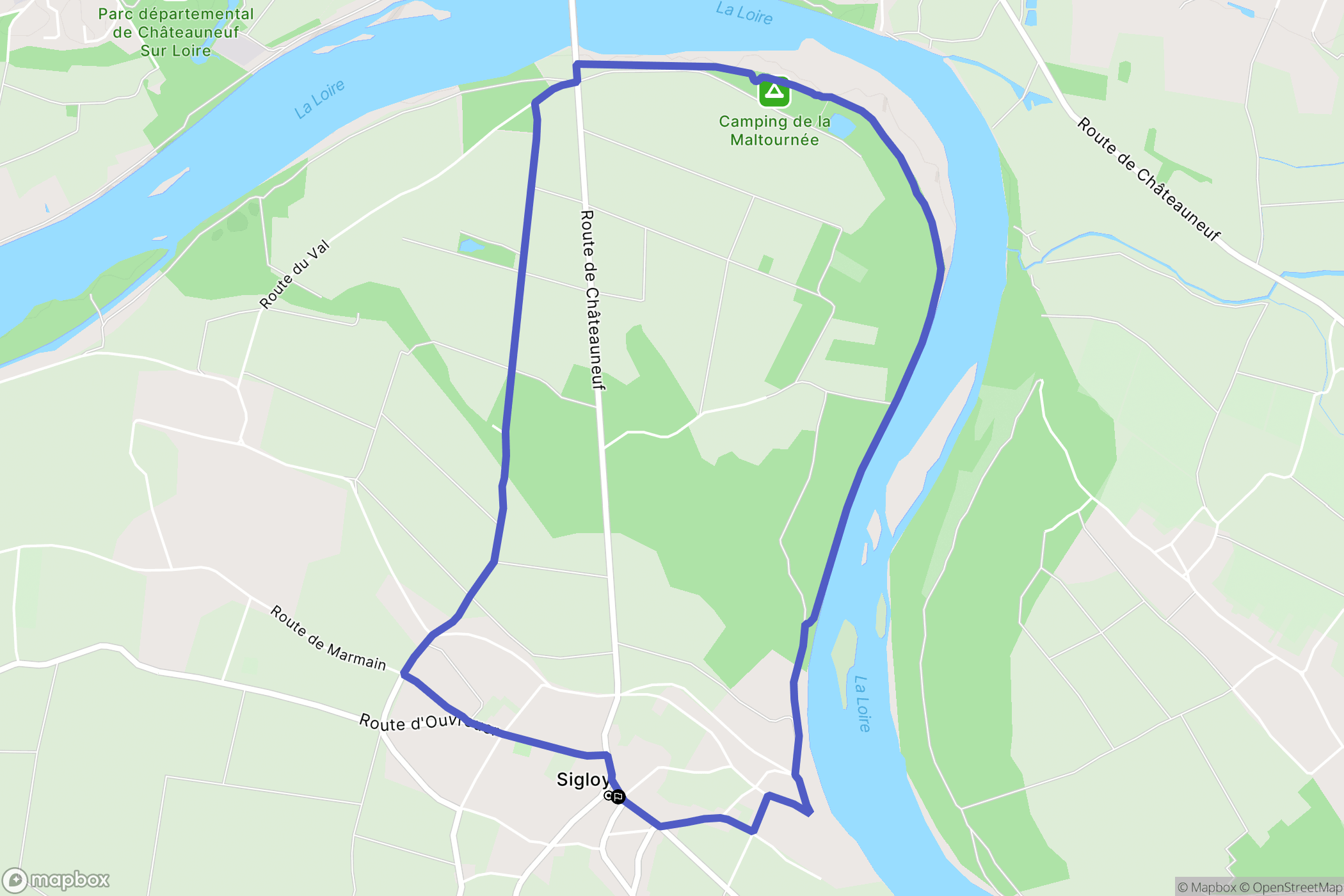 Sigloy : carte du parcours de randonnée - France