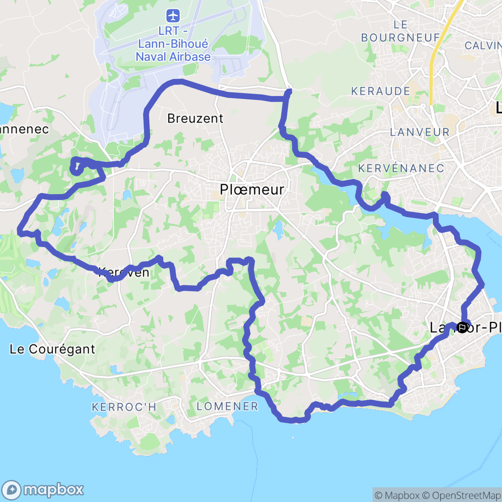 Larmor-Plage : carte du parcours de randonnée - France