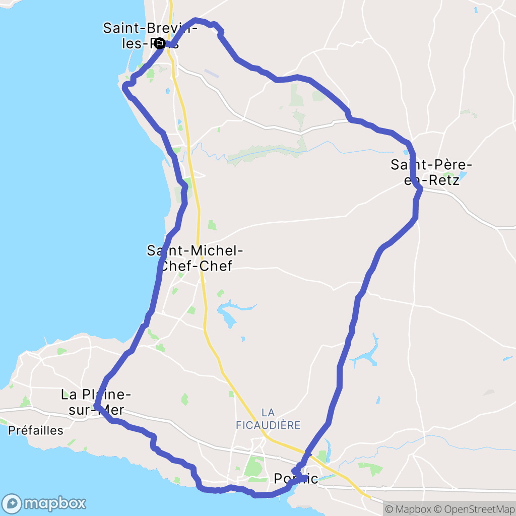 Saint-Brevin-les-Pins : carte du parcours de randonnée - France