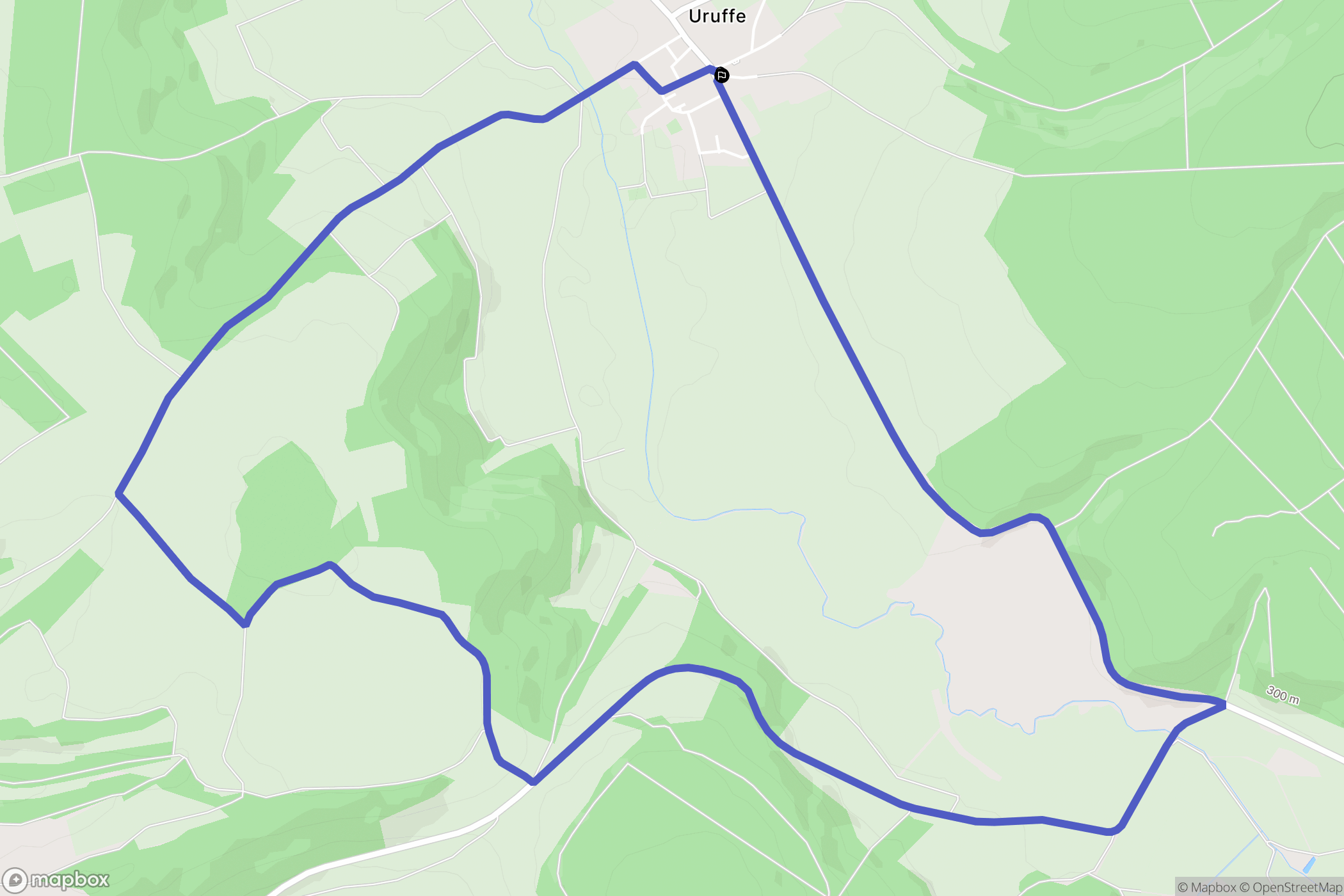 Uruffe : carte du parcours de randonnée - France