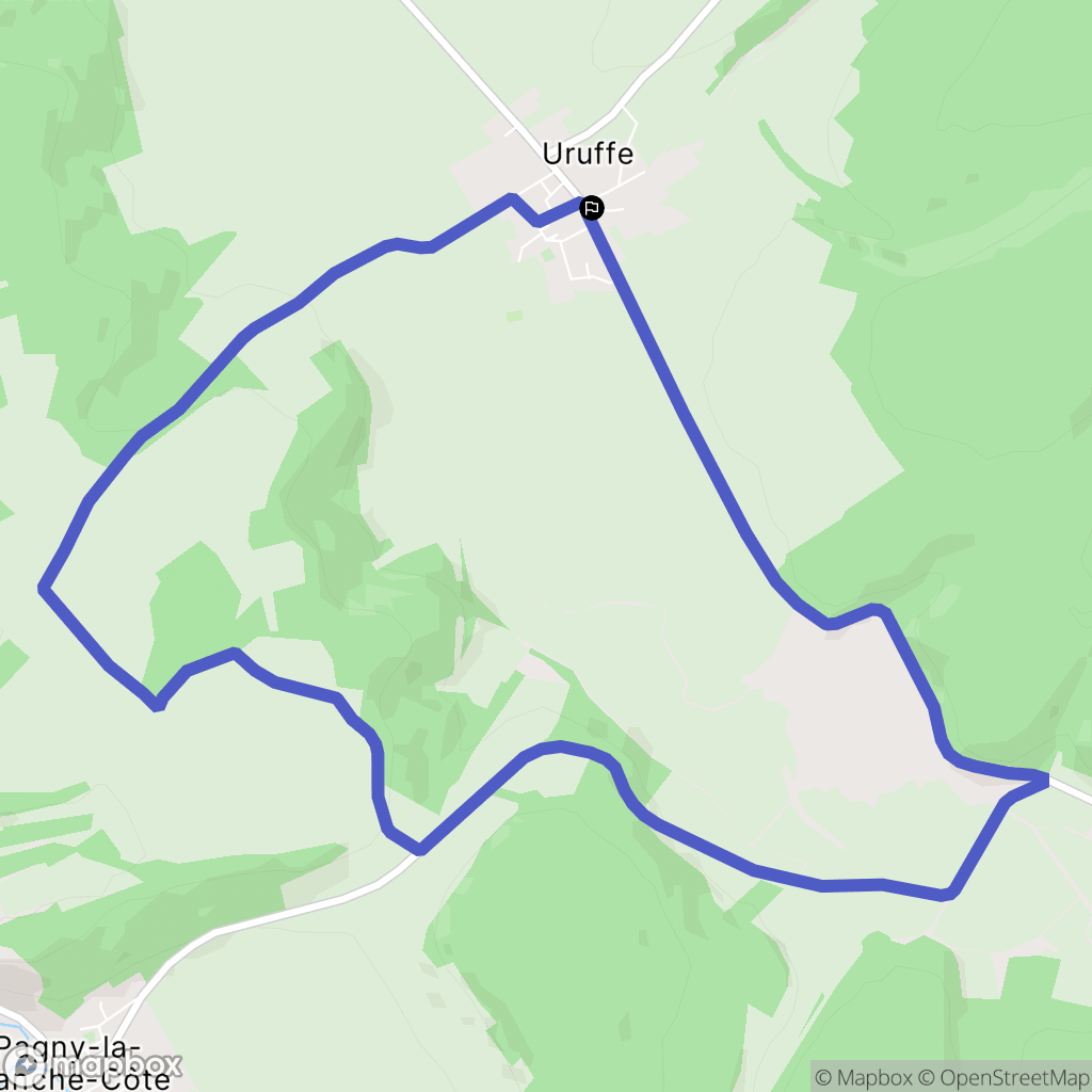 Uruffe : carte du parcours de randonnée - France