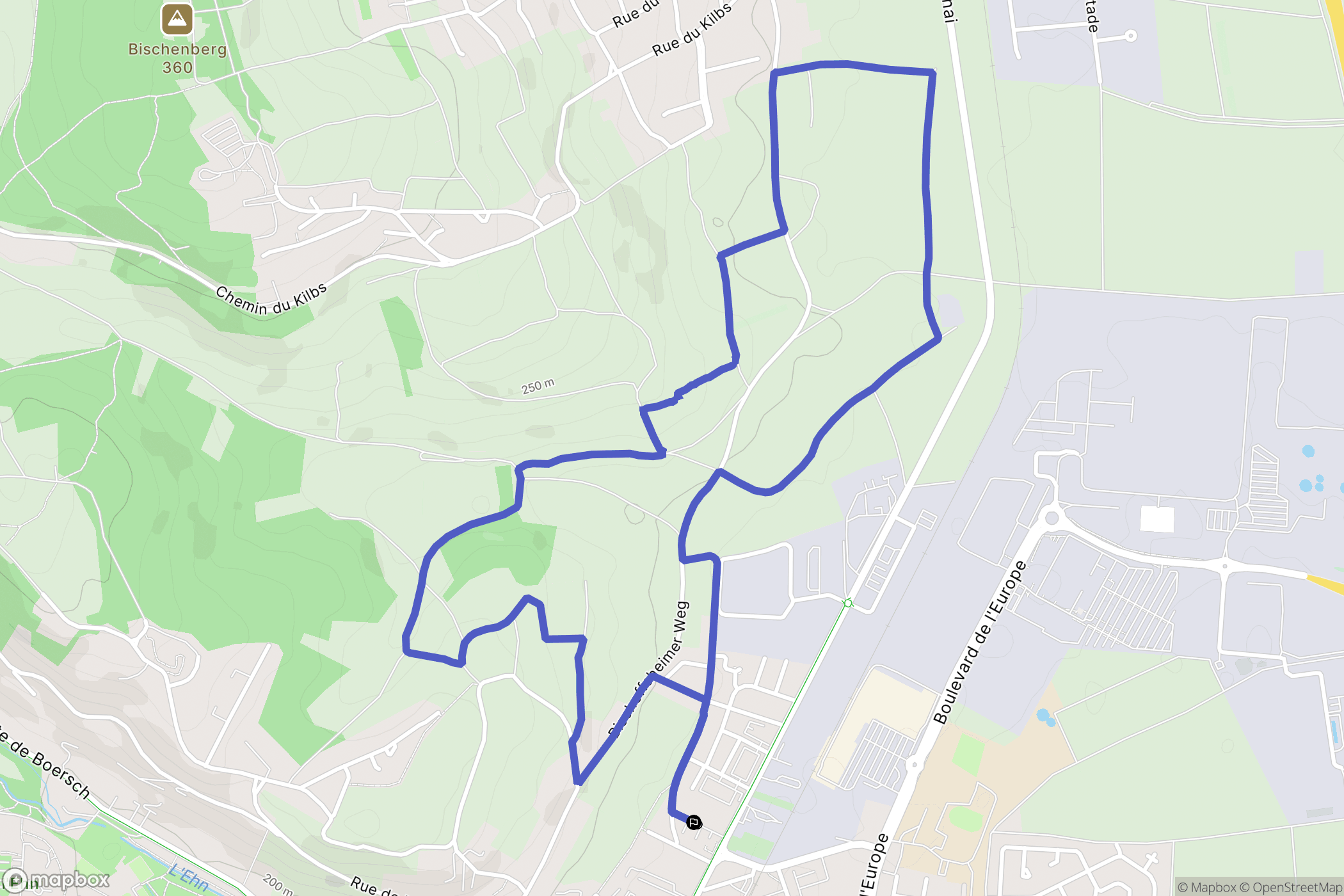 Obernai : carte du parcours de randonnée - France