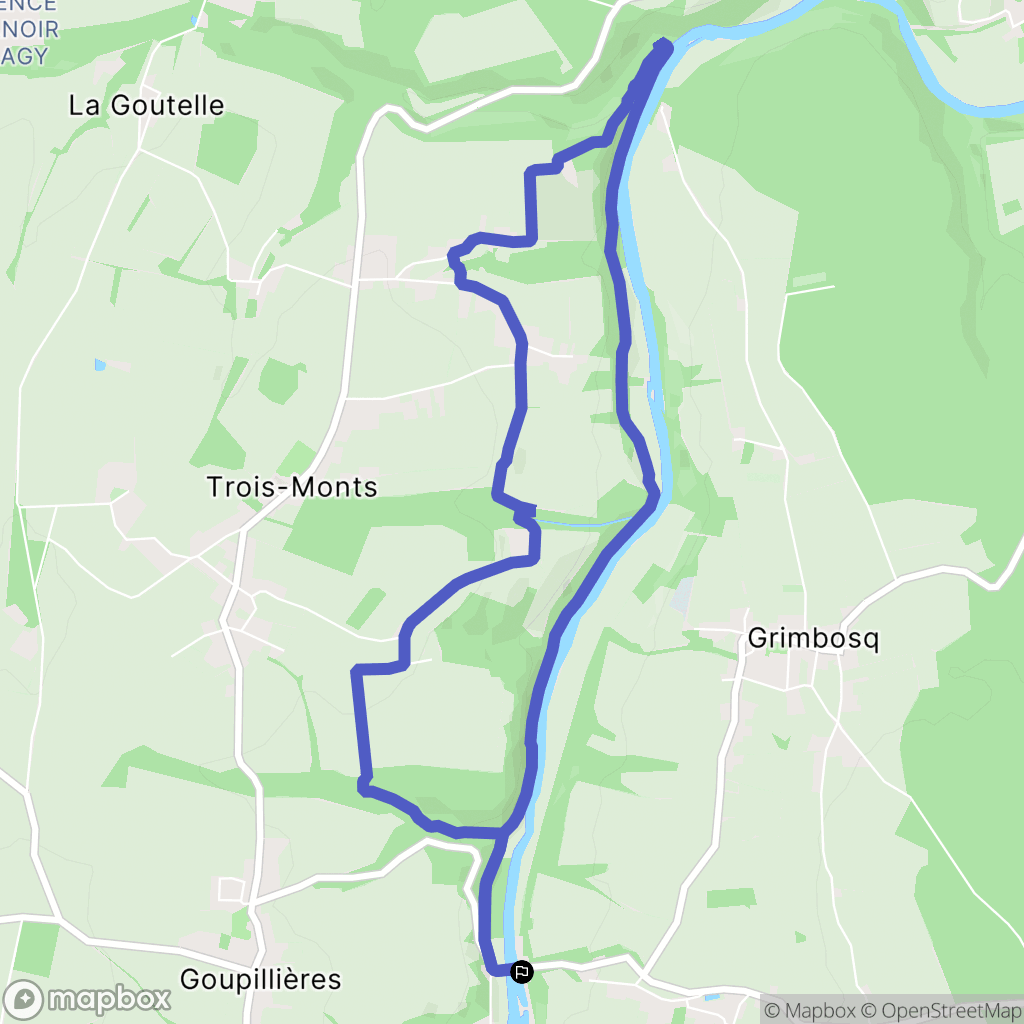 Grimbosq : carte du parcours de randonnée - France